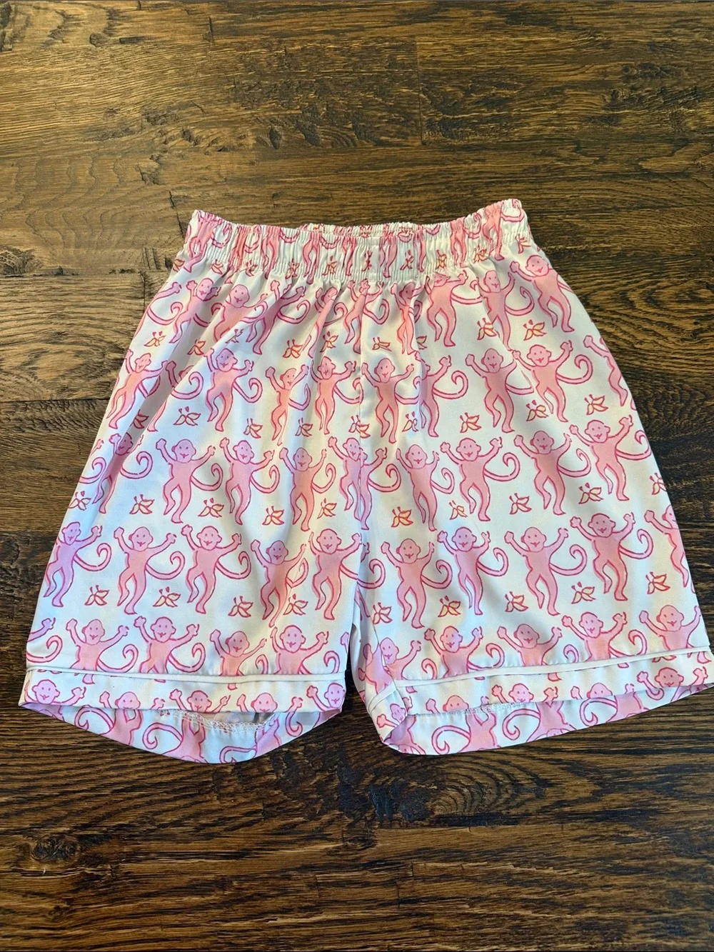 Kids Pink Monkey Print Short Pajama Set